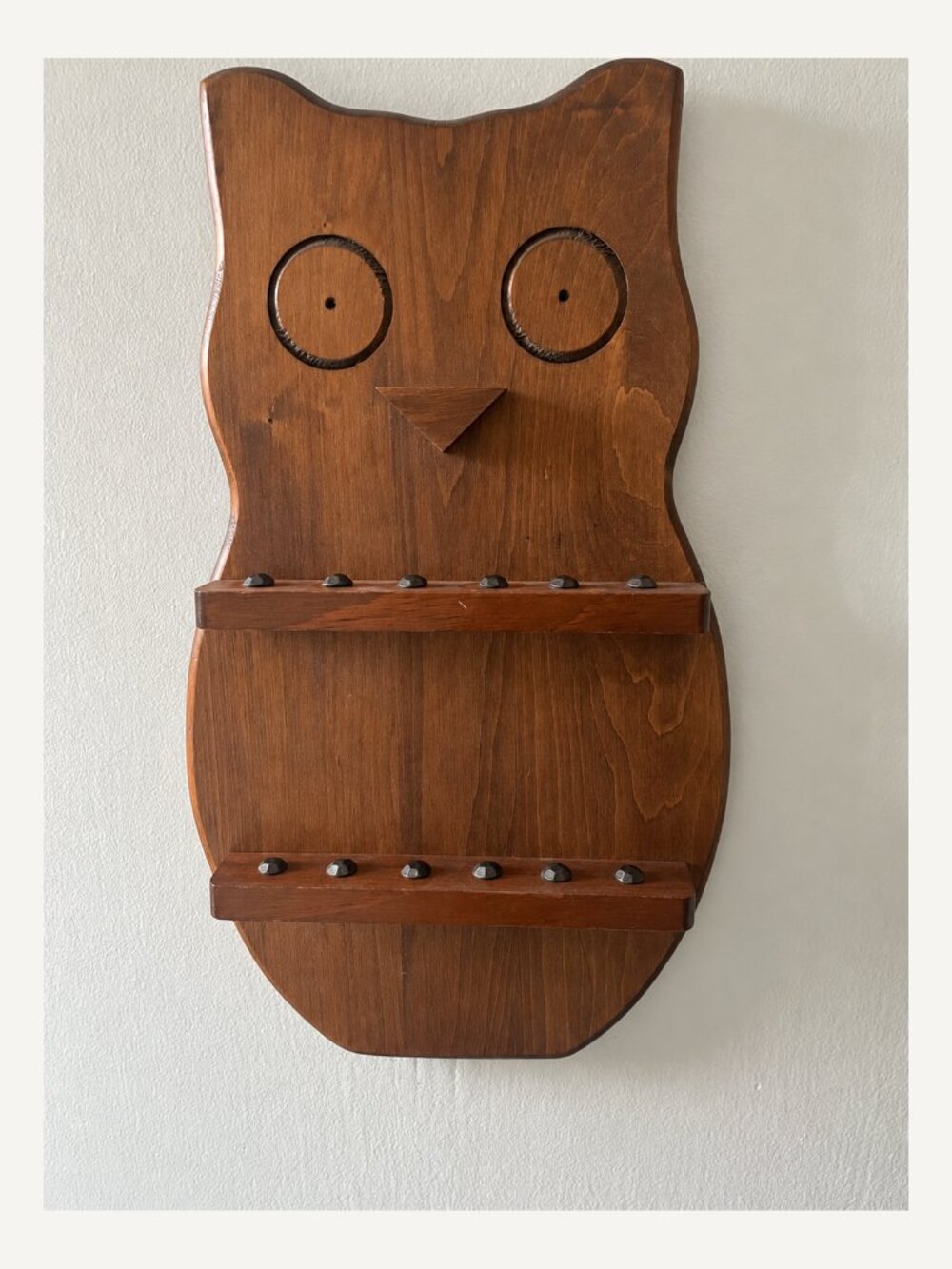 Wooden Owl Sewing / Thread Spool Wall Rack - Picture 3 of 5